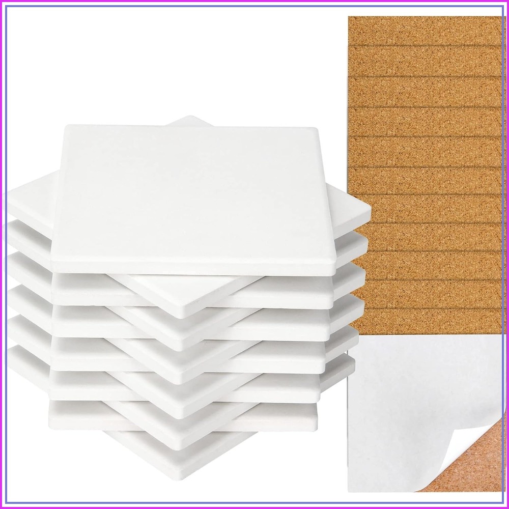 Ceramic Tile Blank - 12 Pack Ceramic Coasters for Crafts,