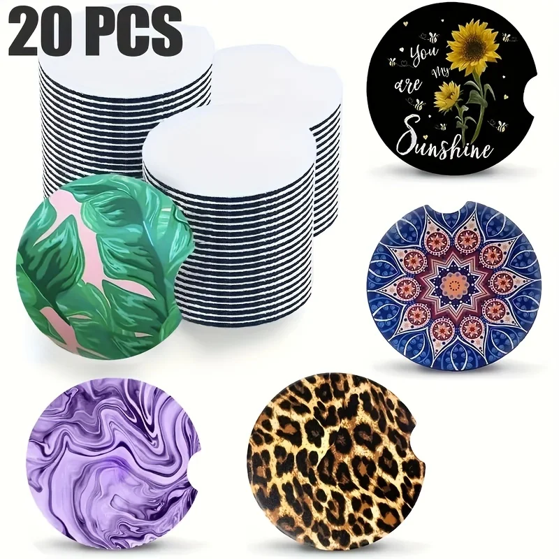 20pcs Sublimated Blank Car Coa – Coaster Sublimation Blank Bewertung und Preis