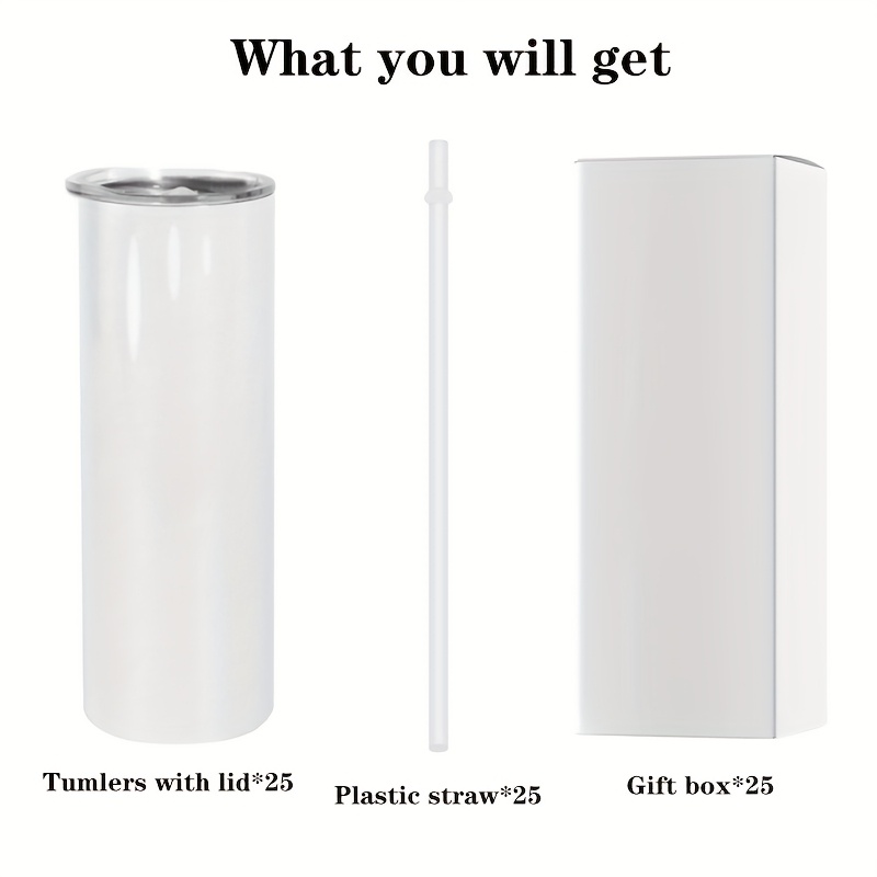 25pcs 20oz Straight Stainless  – Tumbler 20Oz White Bewertung und Preis