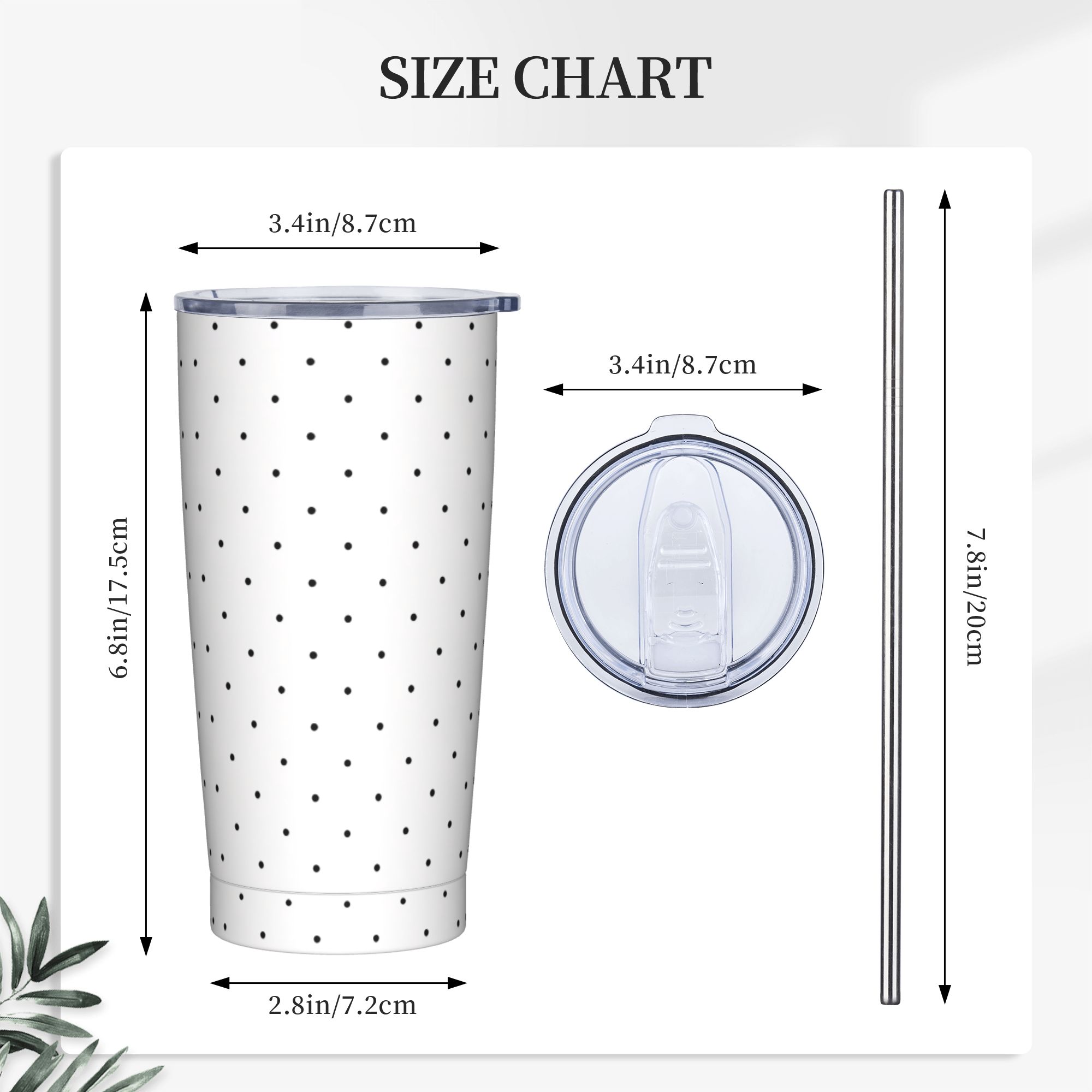 Black & White Polka Dot Patter – Tumbler 20Oz White Bewertung und Preis