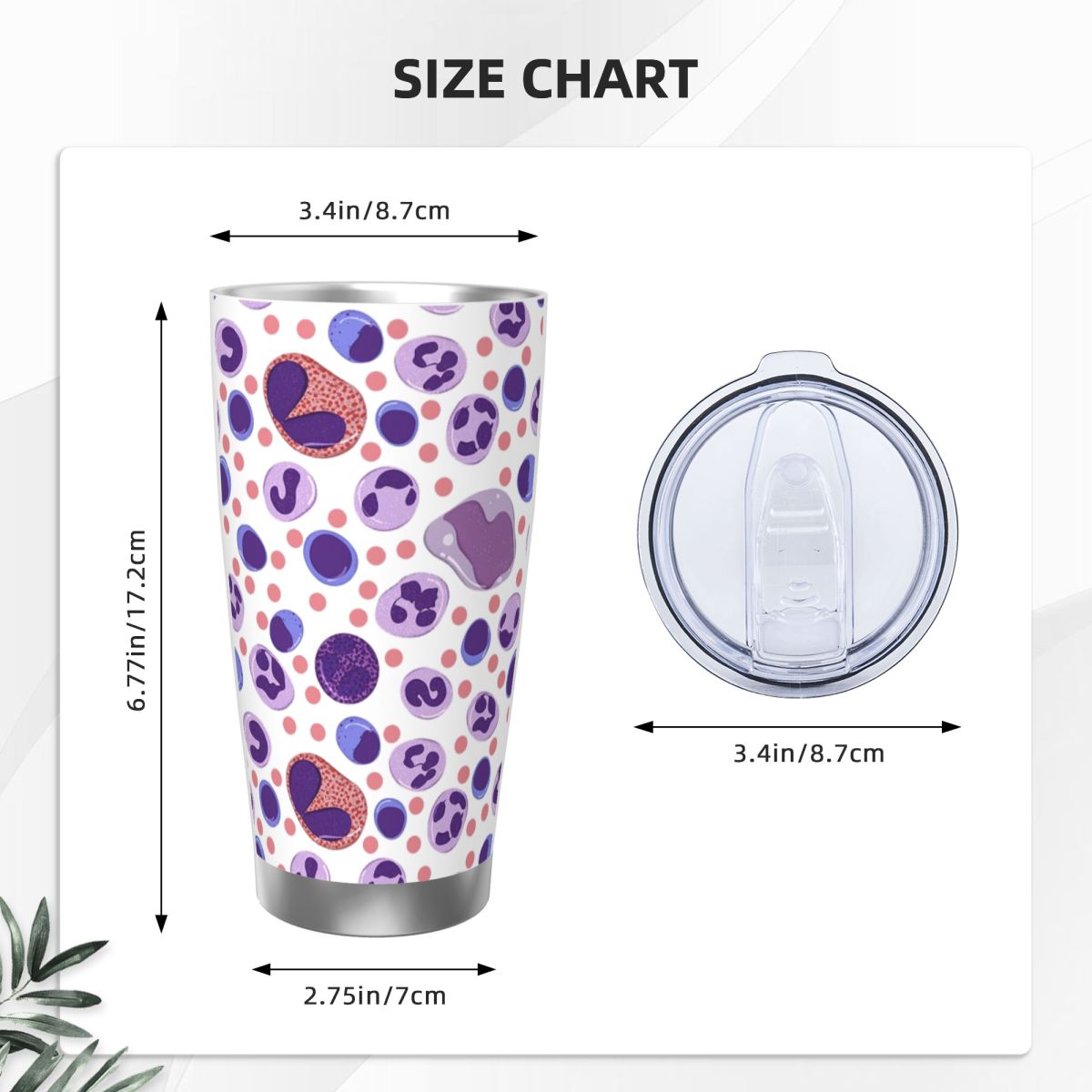 Large White Blood Cell Pattern – Tumbler 20Oz White Bewertung und Preis