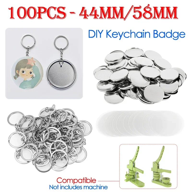 100PCS 44mm 58mm Keychains Bad – Button Badge Blank Bewertung und Preis