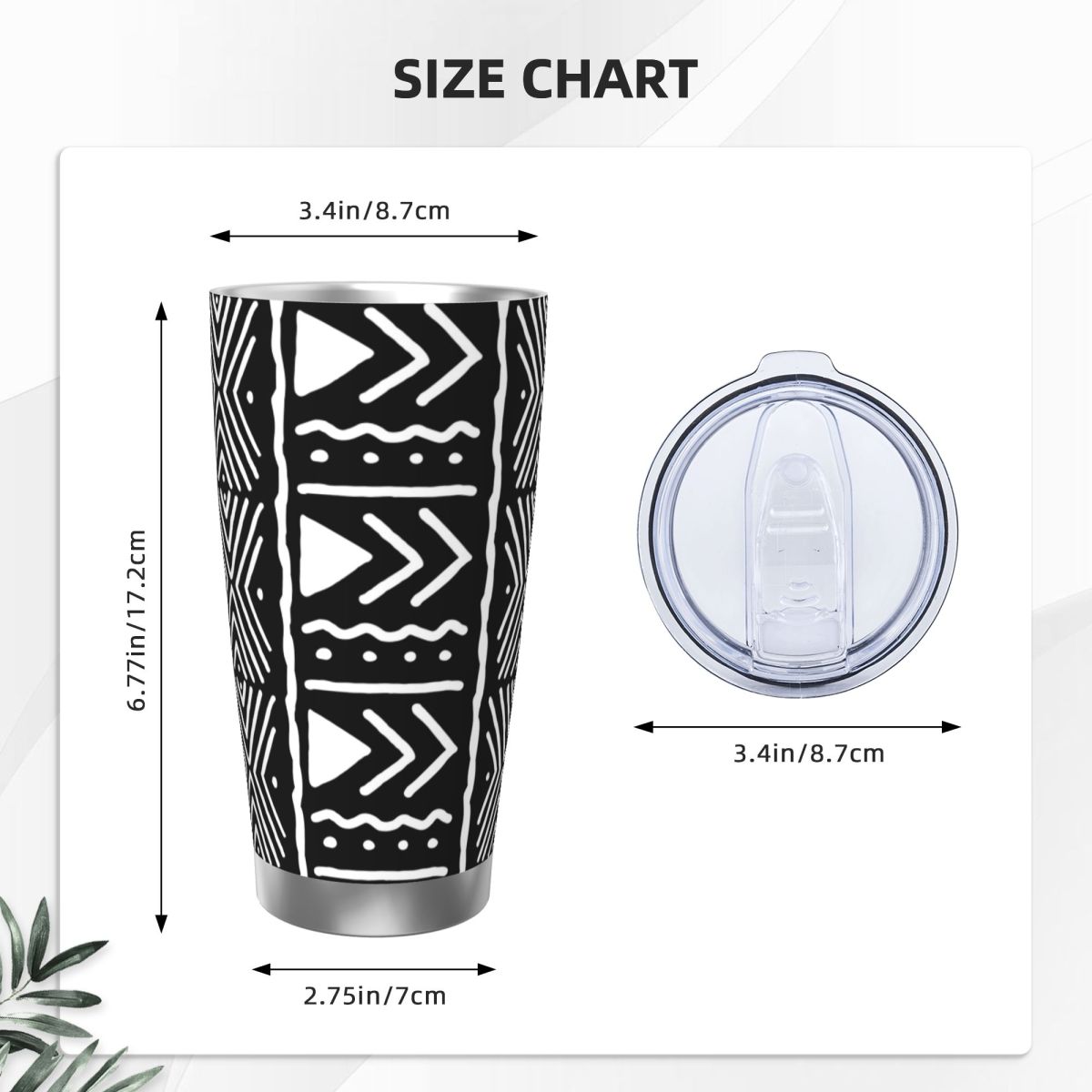 Black And White African Bogola – Tumbler 20Oz White Bewertung und Preis