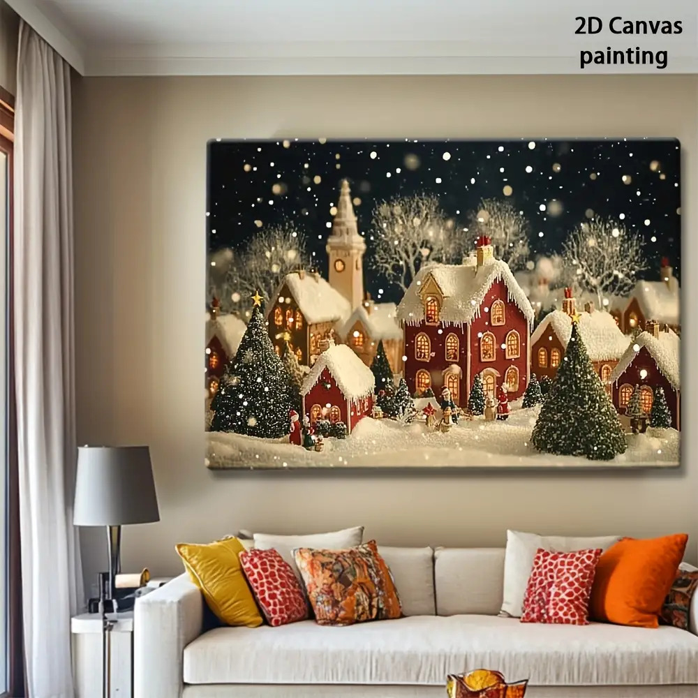 1pc 2D retro Christmas Eve and – Canvas Wrap Ready Bewertung und Preis