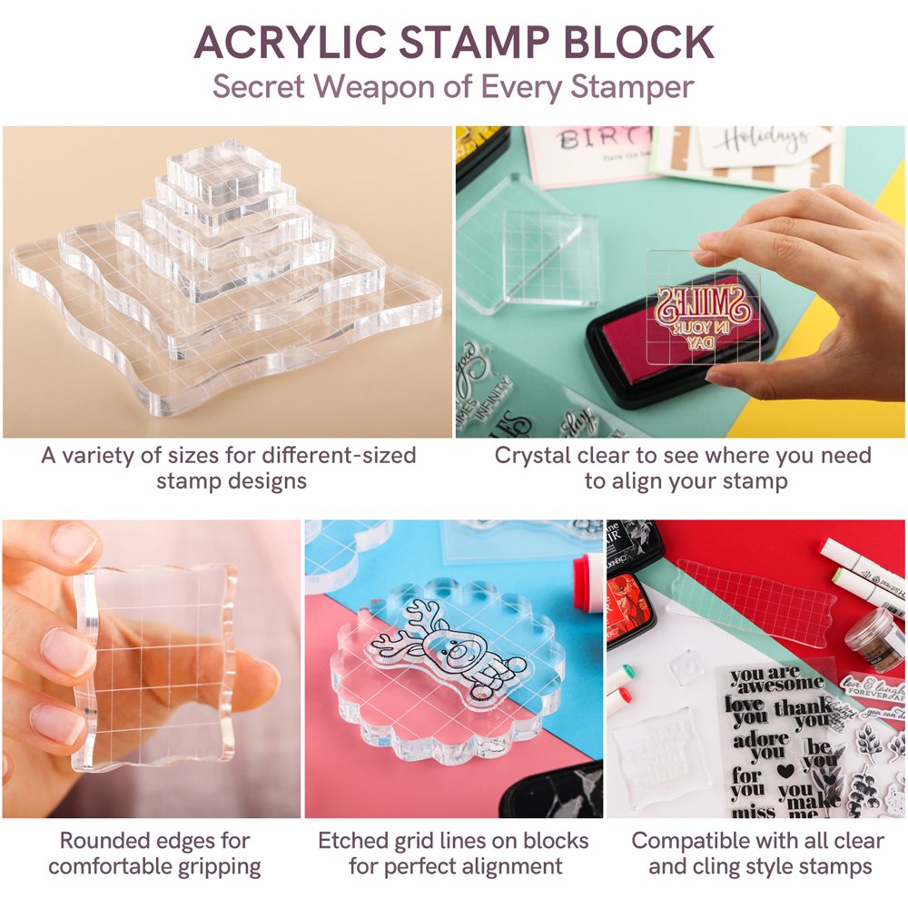 3pcs Clear Acrylic Stamp Block – Photo Acrylic Block Bewertung und Preis