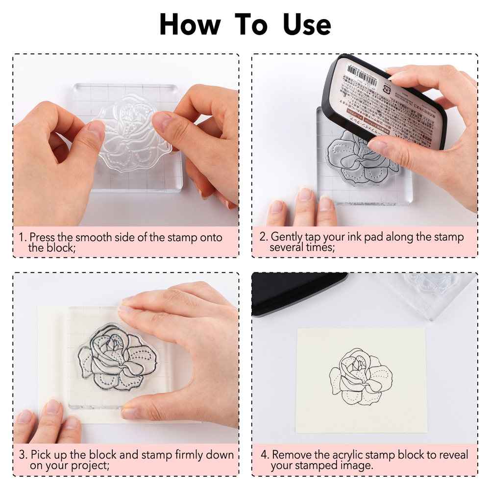 3pcs Clear Acrylic Stamp Block – Photo Acrylic Block Bewertung und Preis