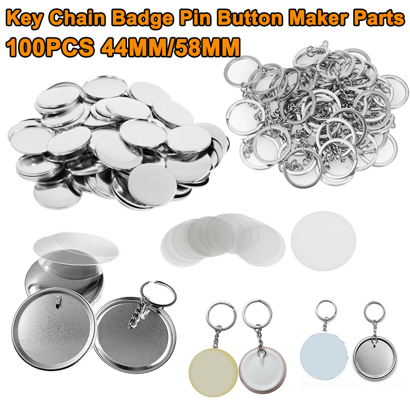 100PCS 44MM 58MM Plastic Metal – Button Badge Blank Bewertung und Preis