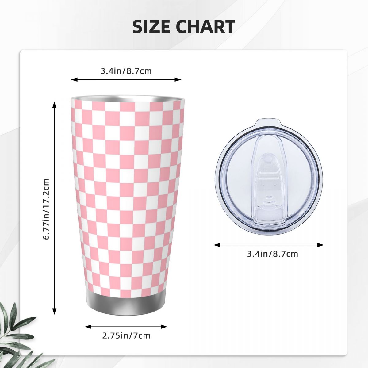 Pink White Checkerboard Patter – Tumbler 20Oz White Bewertung und Preis