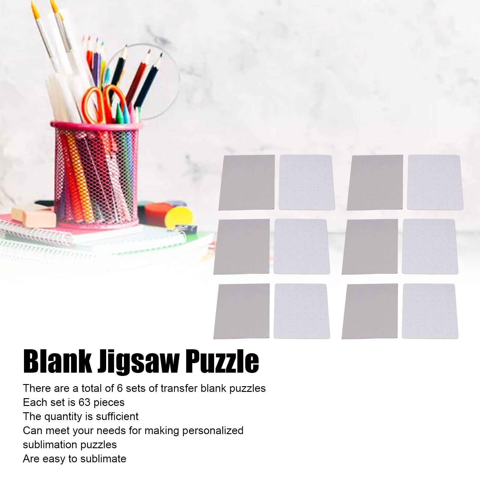 6 Set Blank Puzzles 13x18cm Wh – Puzzle Blank White Bewertung und Preis