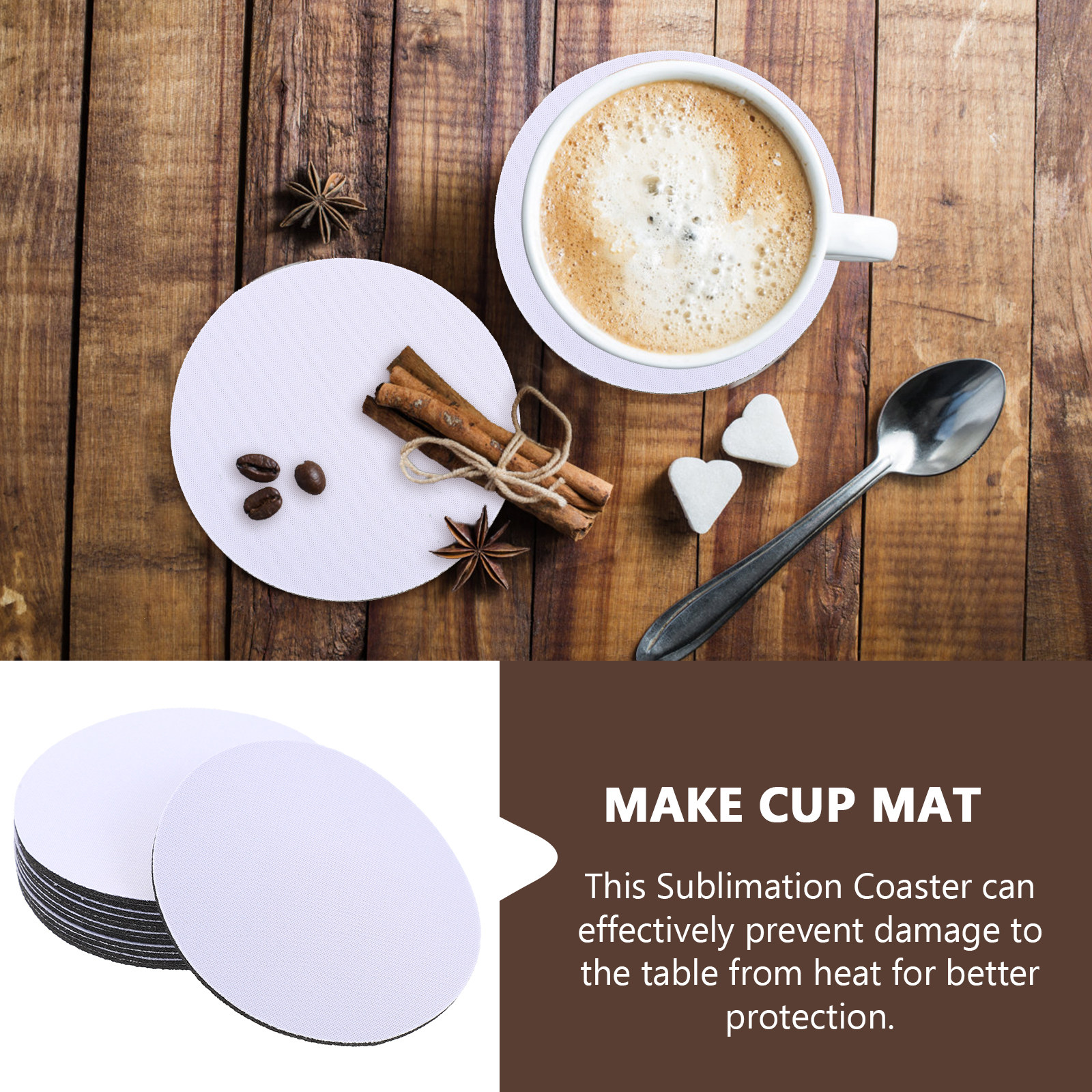 10Pcs Blank Heat Transfer Coas – Coaster Sublimation Blank Bewertung und Preis