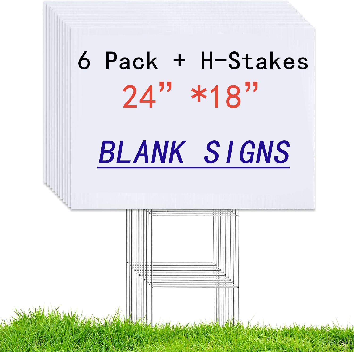 6 Pack 24x18 White Blank Lawn  – Yard Sign Blank Bewertung und Preis