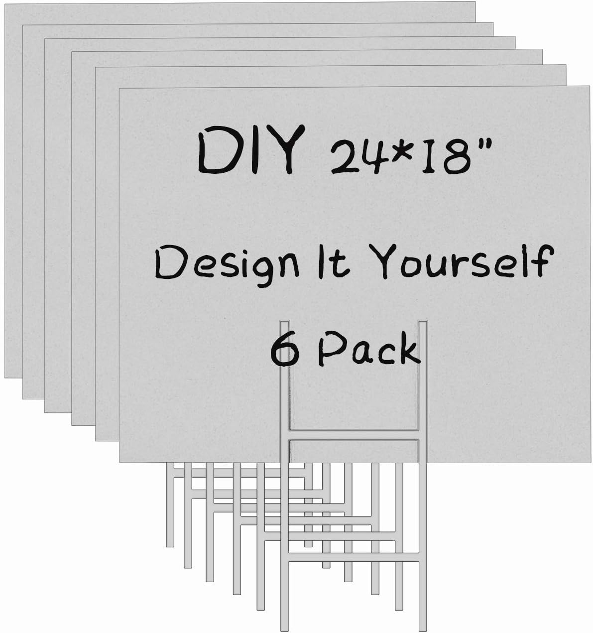 6 Pack 24x18 White Blank Lawn  – Yard Sign Blank Bewertung und Preis