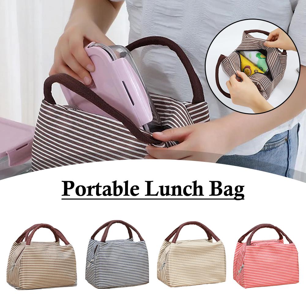 Striped Insulated Lunch Bag Po – Tote Bag Sublimation Bewertung und Preis