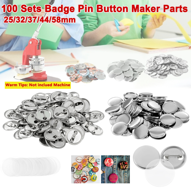 100 Sets Blank Badge Pin Butto – Button Badge Blank Bewertung und Preis