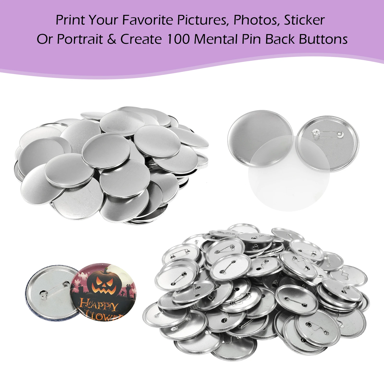 100 Sets Blank Badge Pin Butto – Button Badge Blank Bewertung und Preis