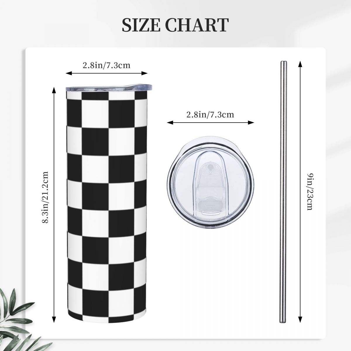 Black And White Checkerboard S – Tumbler 20Oz White Bewertung und Preis