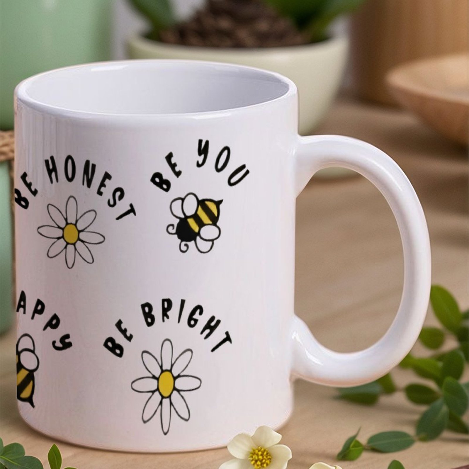 Four Stickers With Bees And Da – Sublimation Mug White Bewertung und Preis