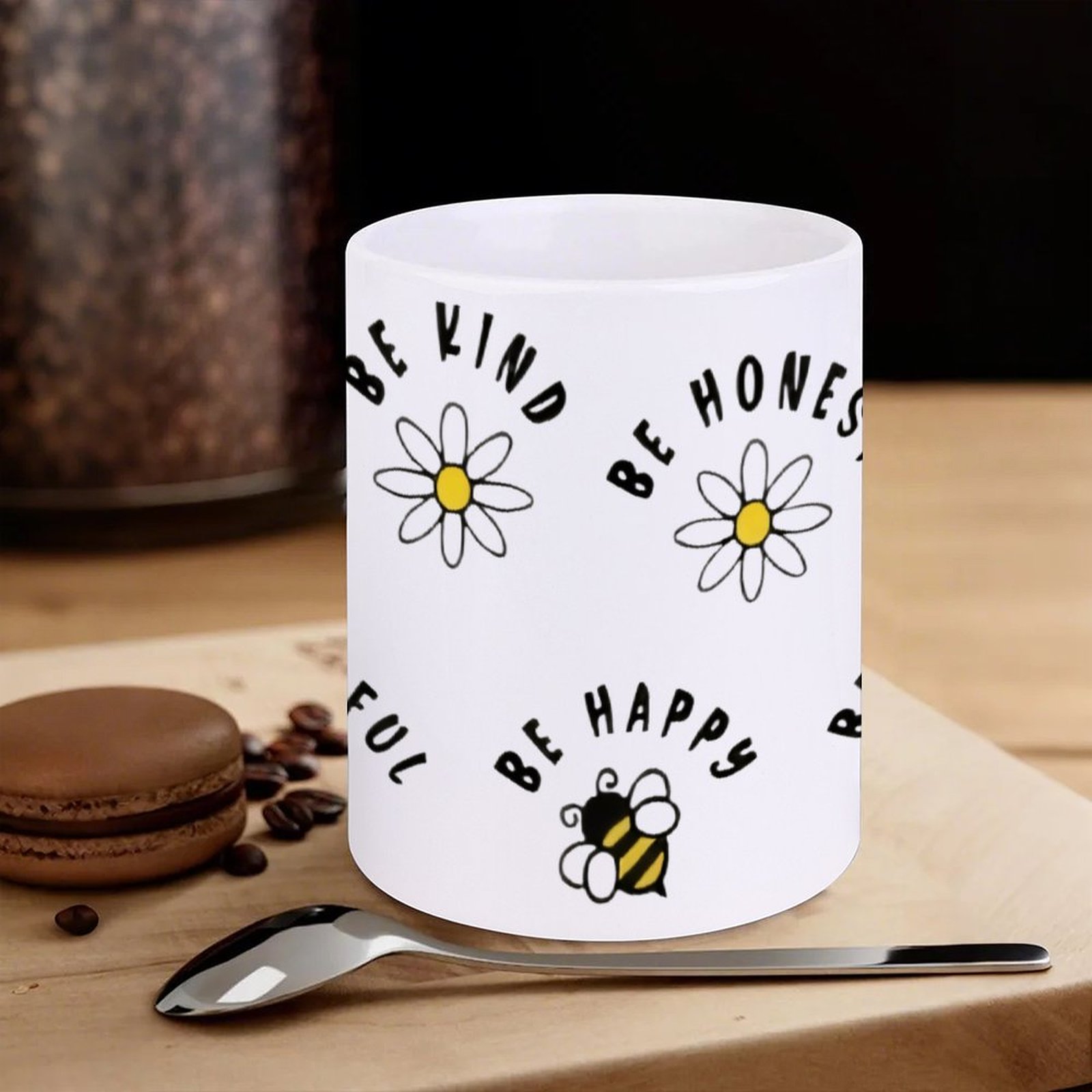 Four Stickers With Bees And Da – Sublimation Mug White Bewertung und Preis