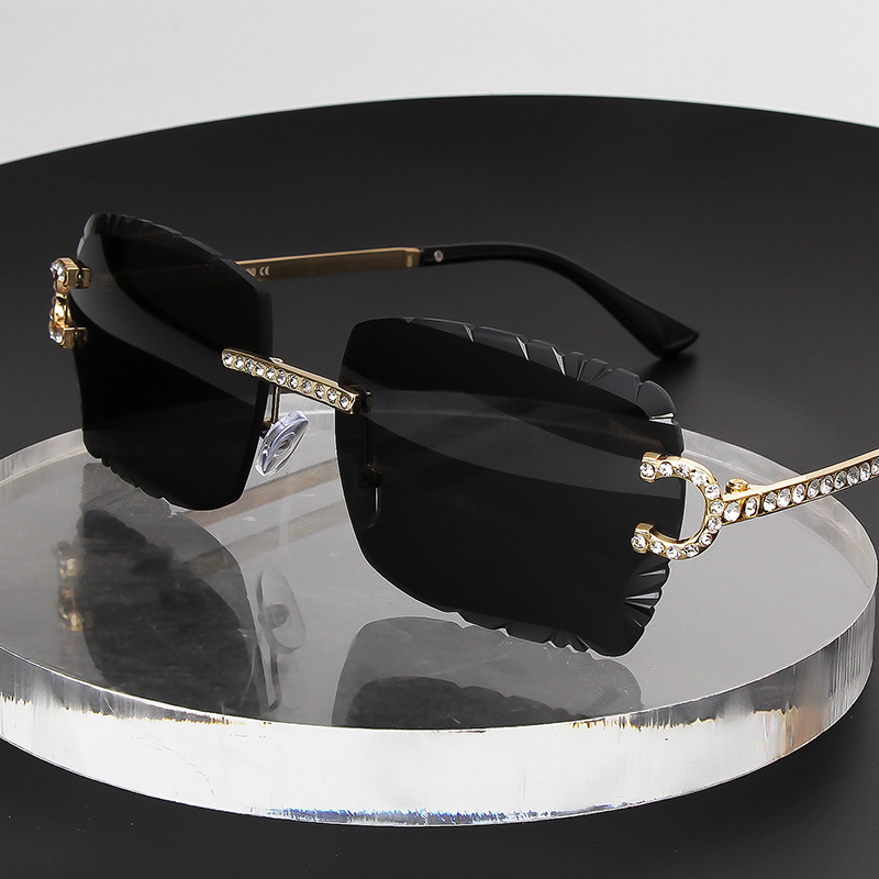 Fashion Rimless Square Sunglas – Metal Photo Panel Bewertung und Preis