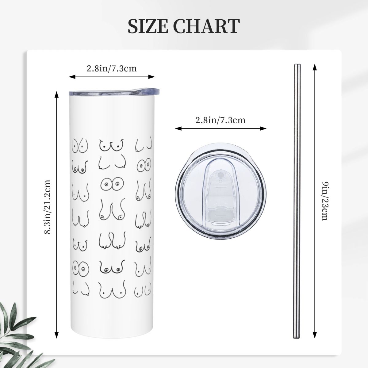 Black And White Tits Drawing S – Tumbler 20Oz White Bewertung und Preis
