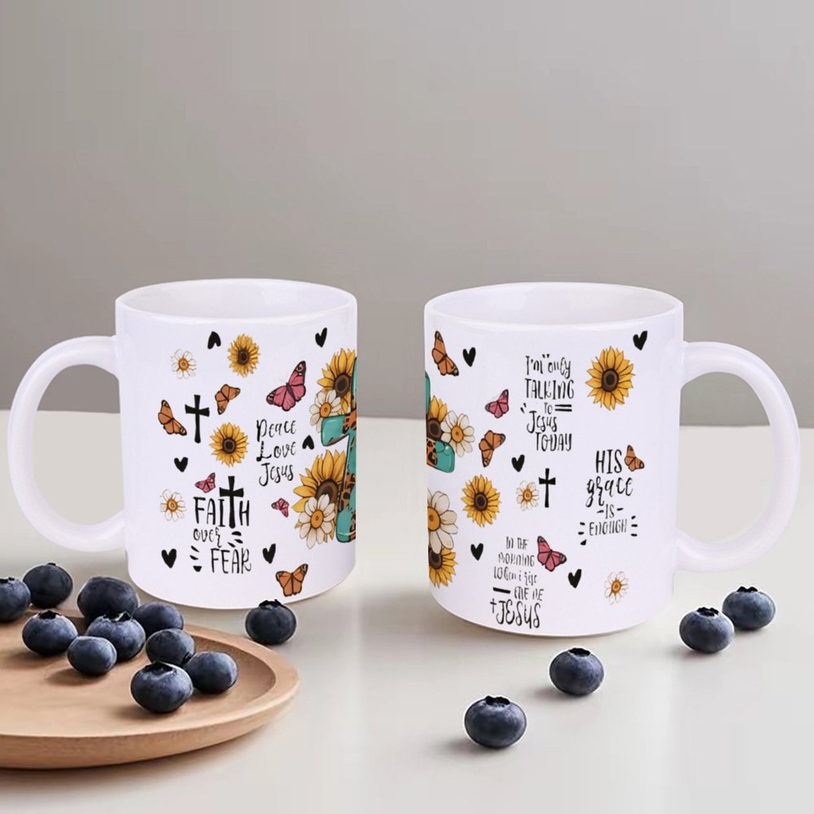 A Cross Surrounded By Sunflowe – Sublimation Mug White Bewertung und Preis