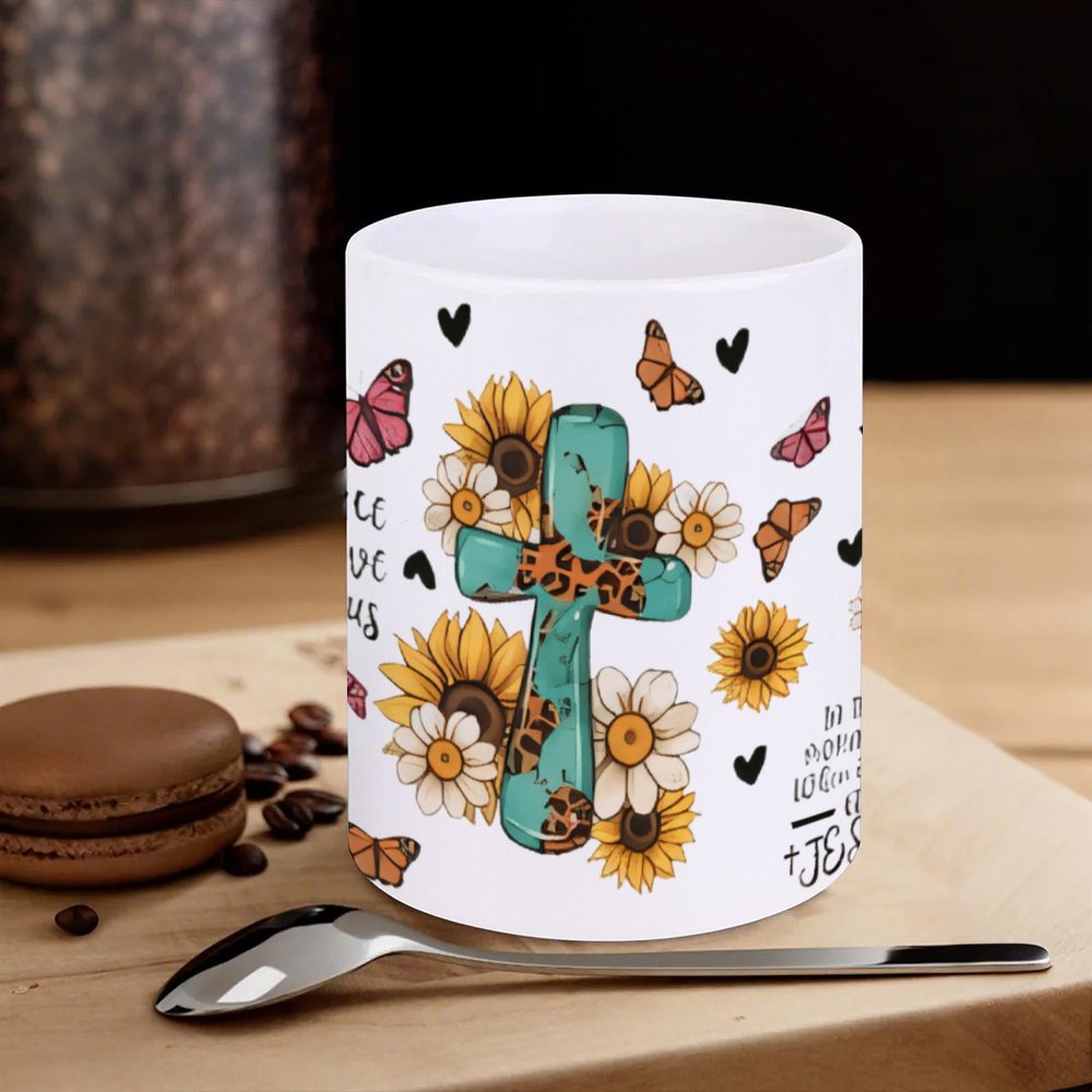 A Cross Surrounded By Sunflowe – Sublimation Mug White Bewertung und Preis