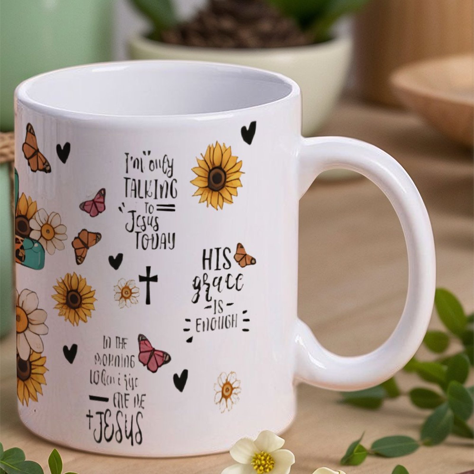A Cross Surrounded By Sunflowe – Sublimation Mug White Bewertung und Preis
