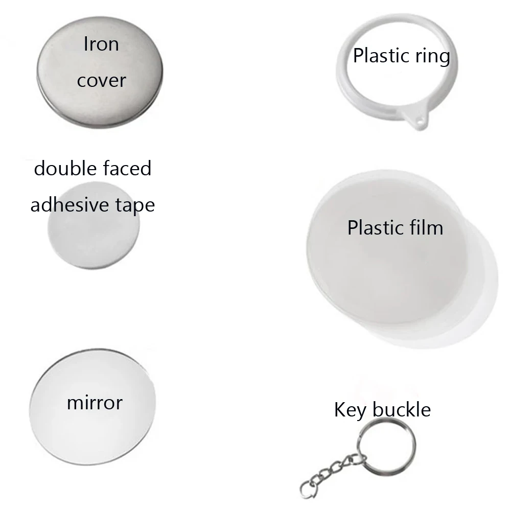 New 100PCS Key Ring Mirror Bla – Button Badge Blank Bewertung und Preis