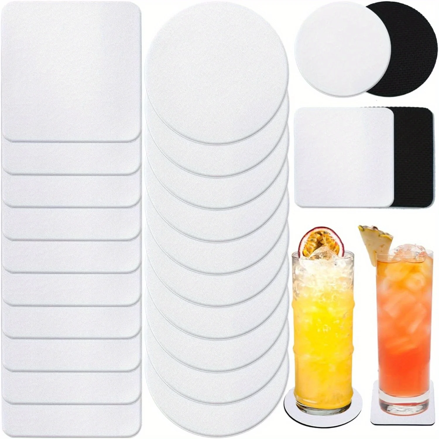 30/50 Pcs Square and Round Sub – Coaster Sublimation Blank Bewertung und Preis