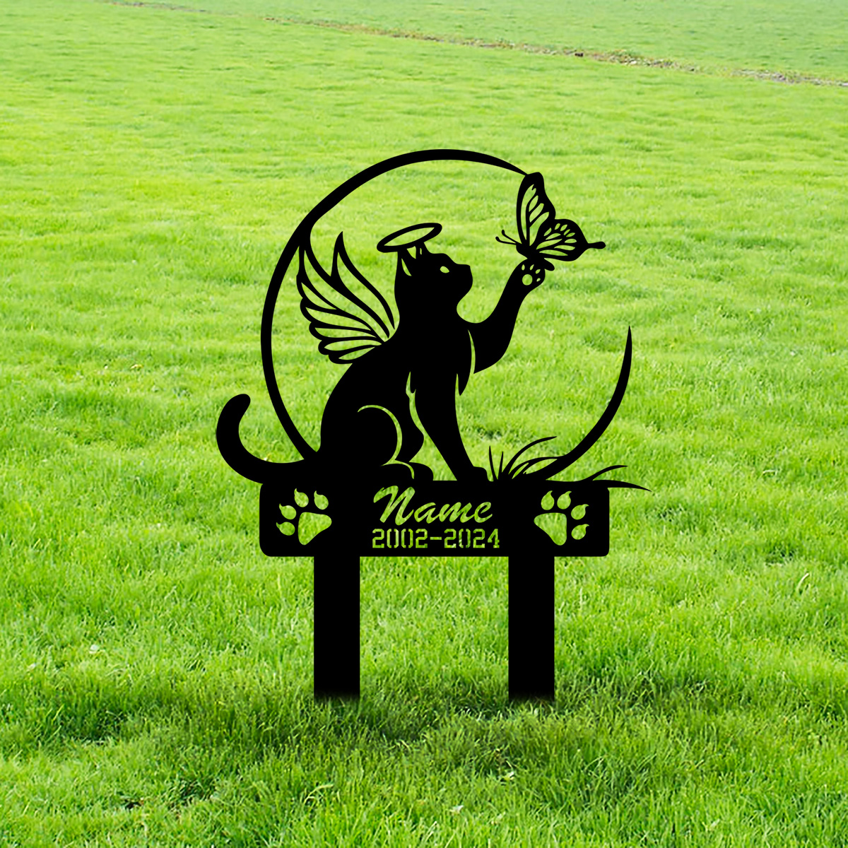 Cat Garden Stake - Metal Cat w – Yard Sign Blank Bewertung und Preis