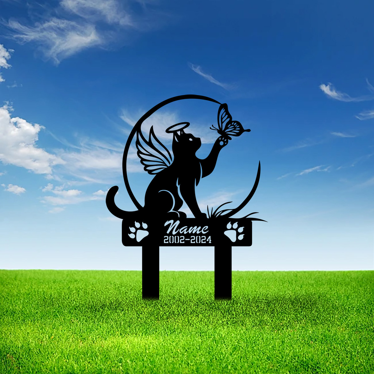 Cat Garden Stake - Metal Cat w – Yard Sign Blank Bewertung und Preis