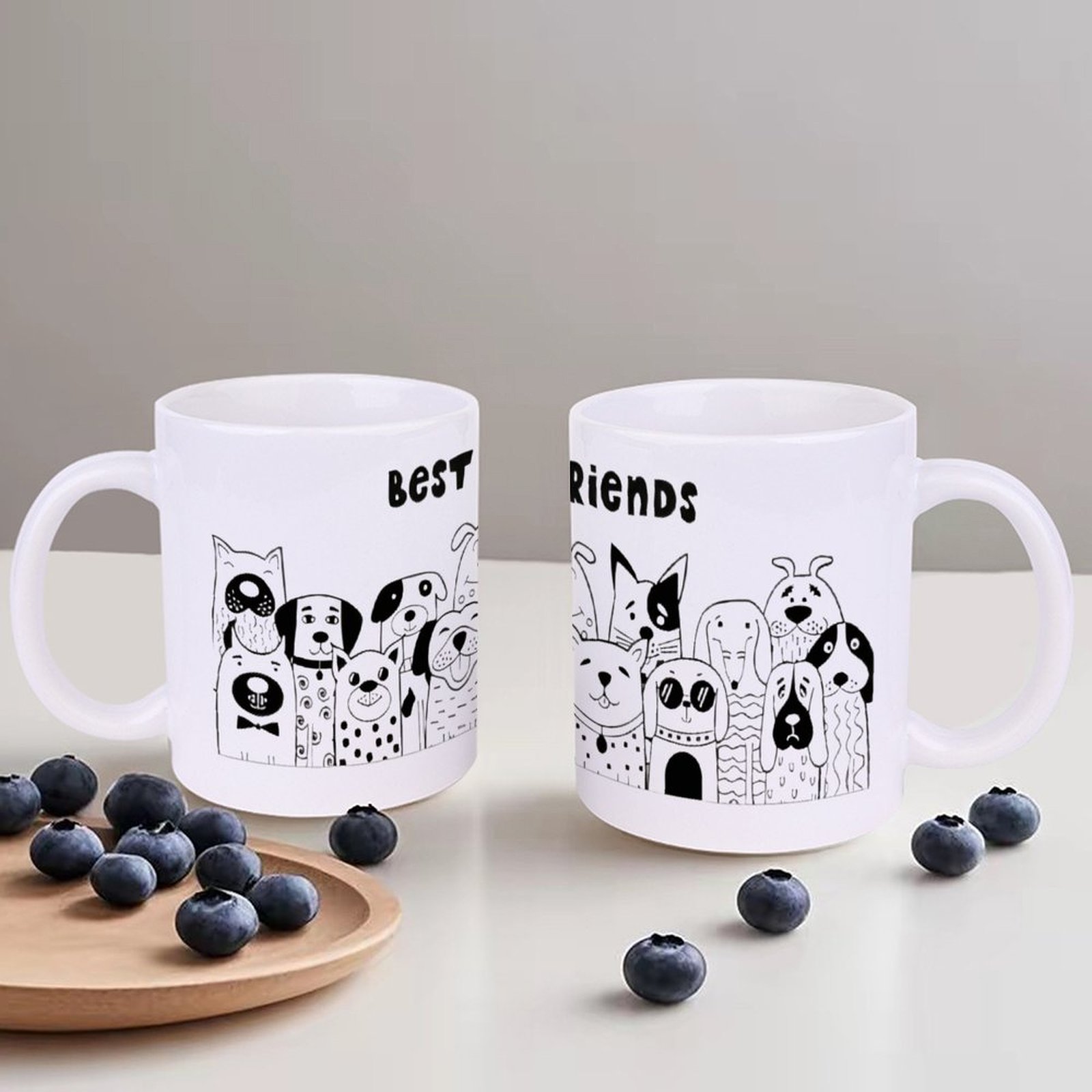 Illustration Of Dogs With The  – Sublimation Mug White Bewertung und Preis