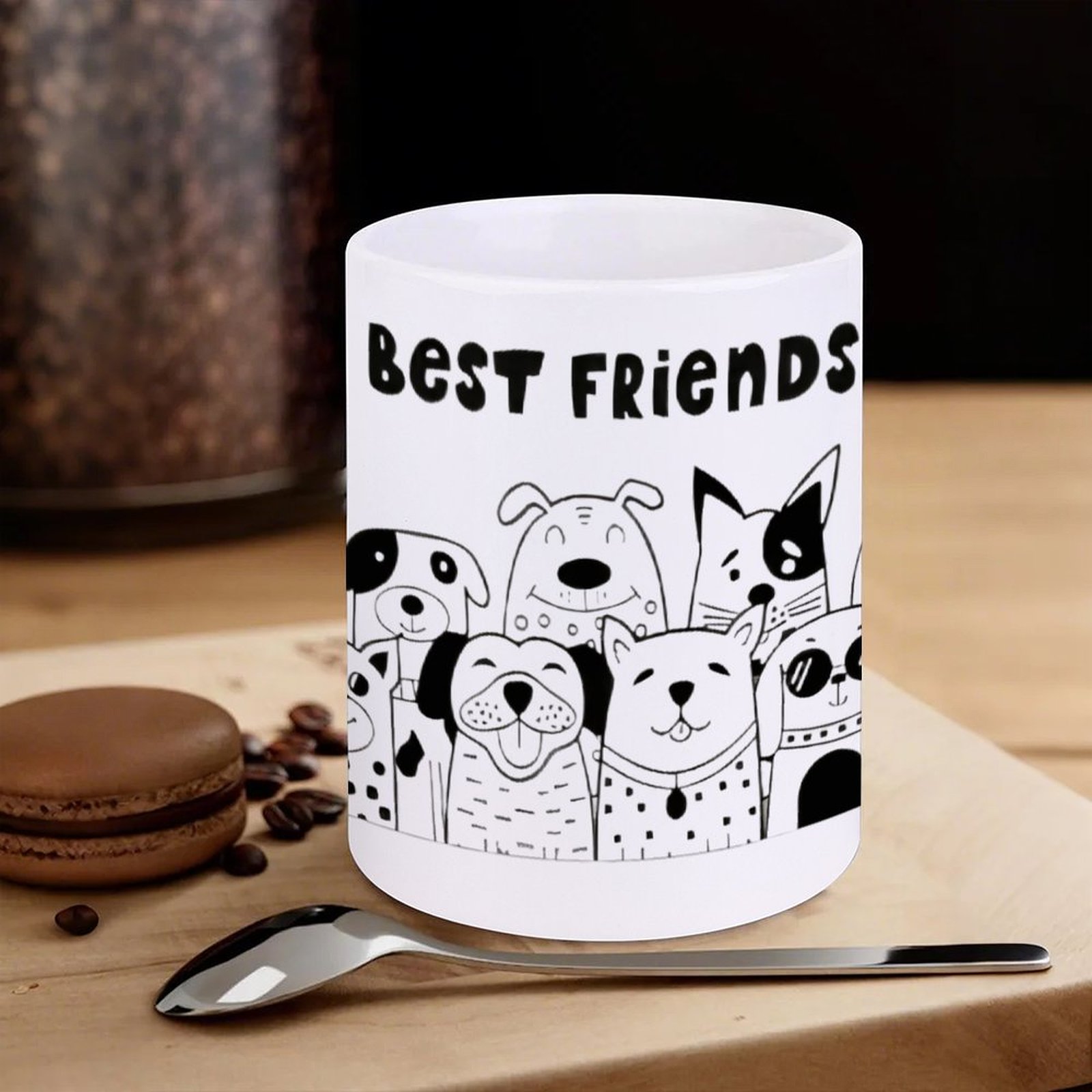 Illustration Of Dogs With The  – Sublimation Mug White Bewertung und Preis