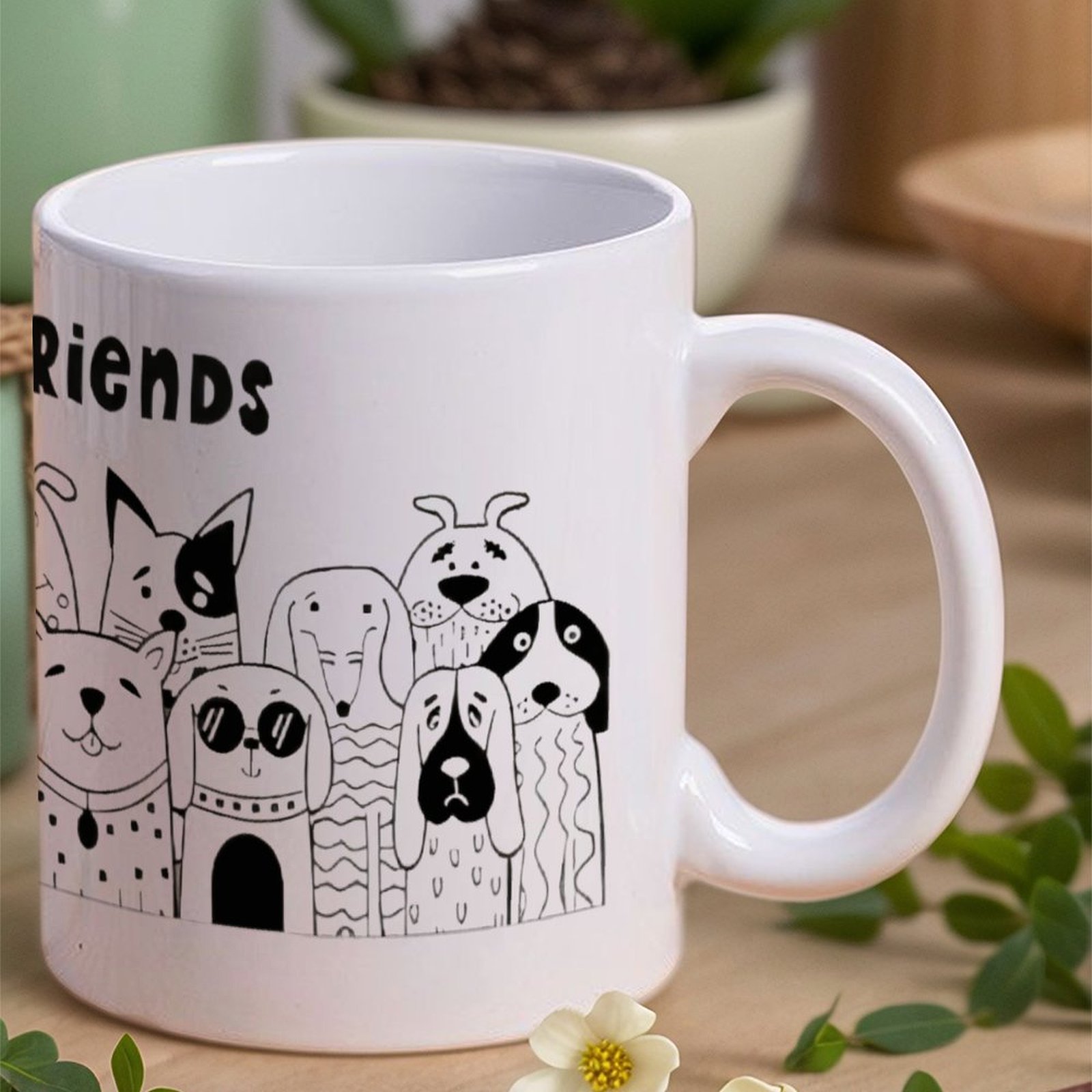 Illustration Of Dogs With The  – Sublimation Mug White Bewertung und Preis