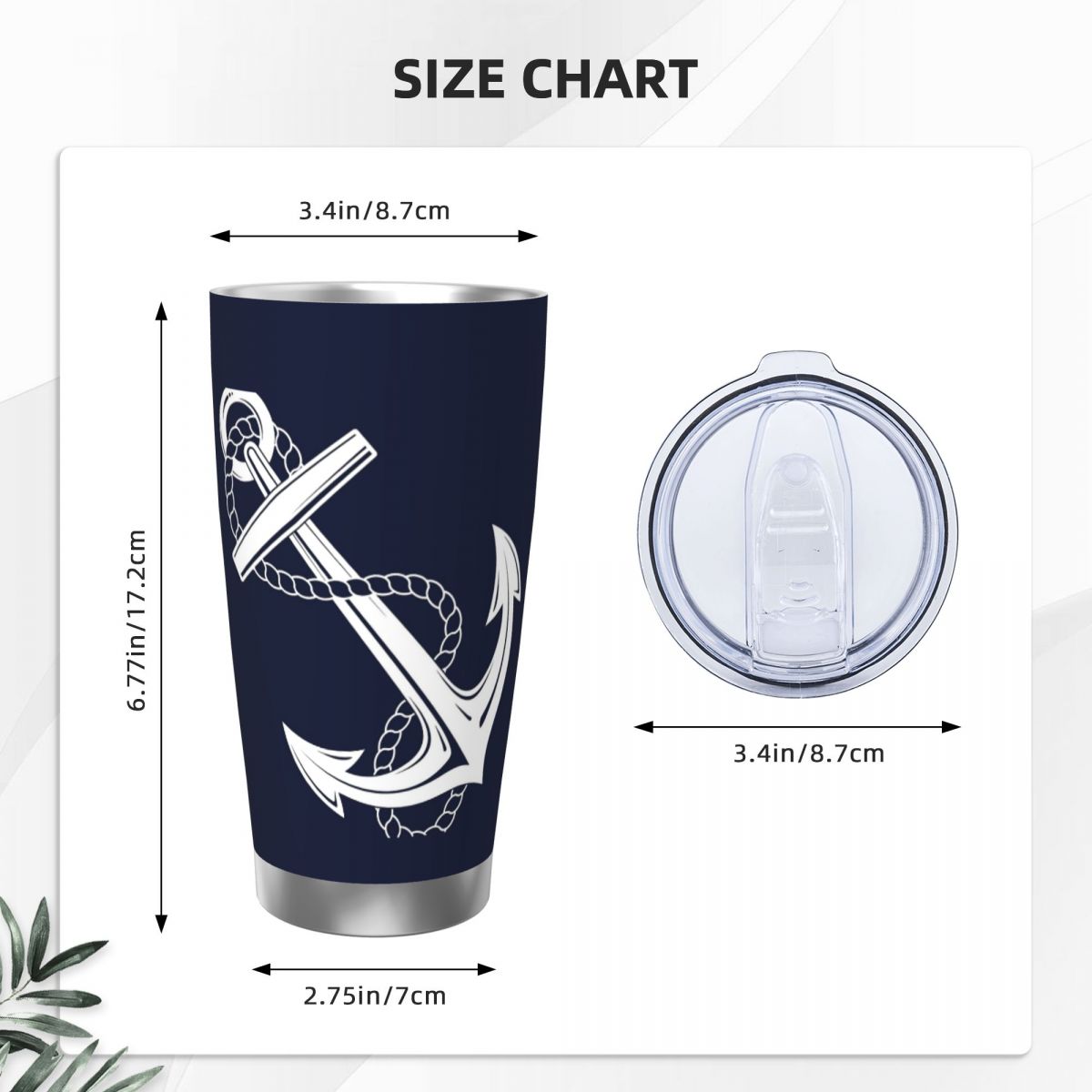 Anchor Nautical White & Navy S – Tumbler 20Oz White Bewertung und Preis
