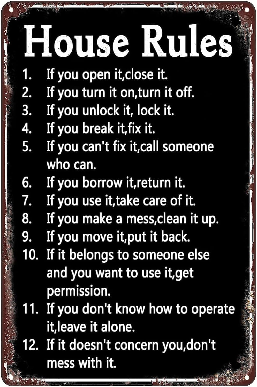House Rules Vintage Metal Sign – Yard Sign Blank Bewertung und Preis